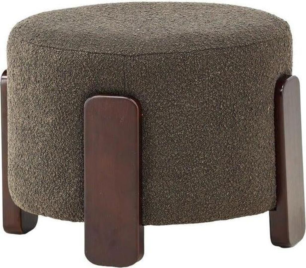 Coffey puf, podnóżkiem Ø52,5cm  brązowy, ciemny szary. Zdjęcie produktu 