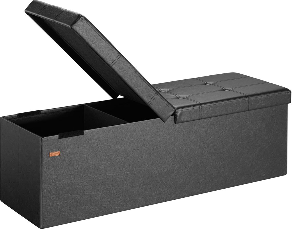 CASARIA® Sitzbank mit Stauraum, Schwarz – Faltbar, 115 x 40 Produktbild 