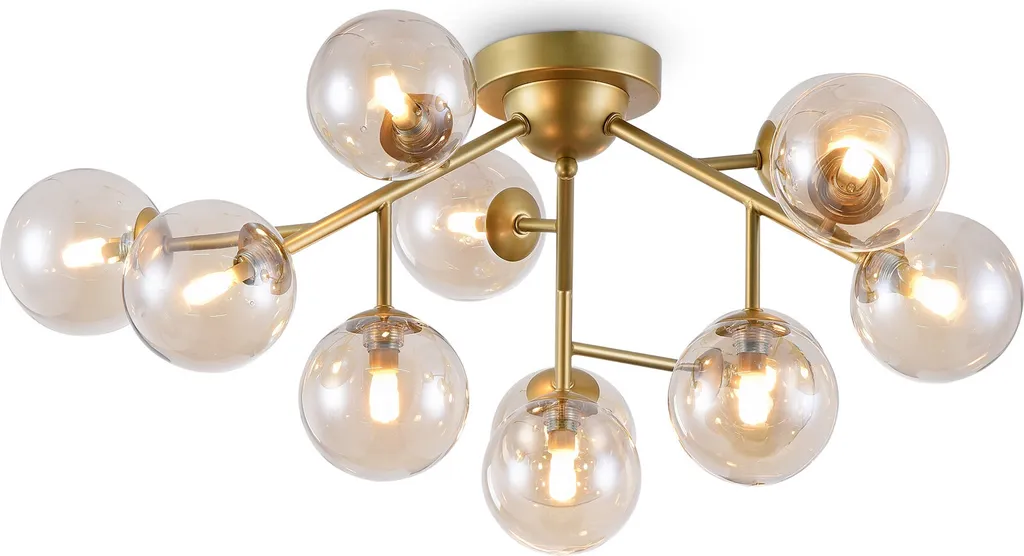 Lustre moderne doré 12 globes Maytoni Dallas, plafonnier design 60 cm