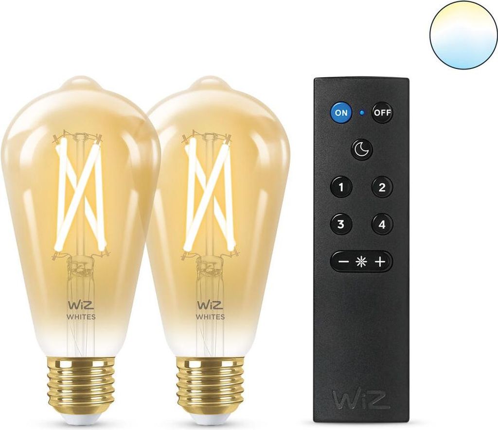 Smart Glühbirne Wiz ST64 E27 50 W Bunt Gold 7 W 640 lm (2 Stück)
