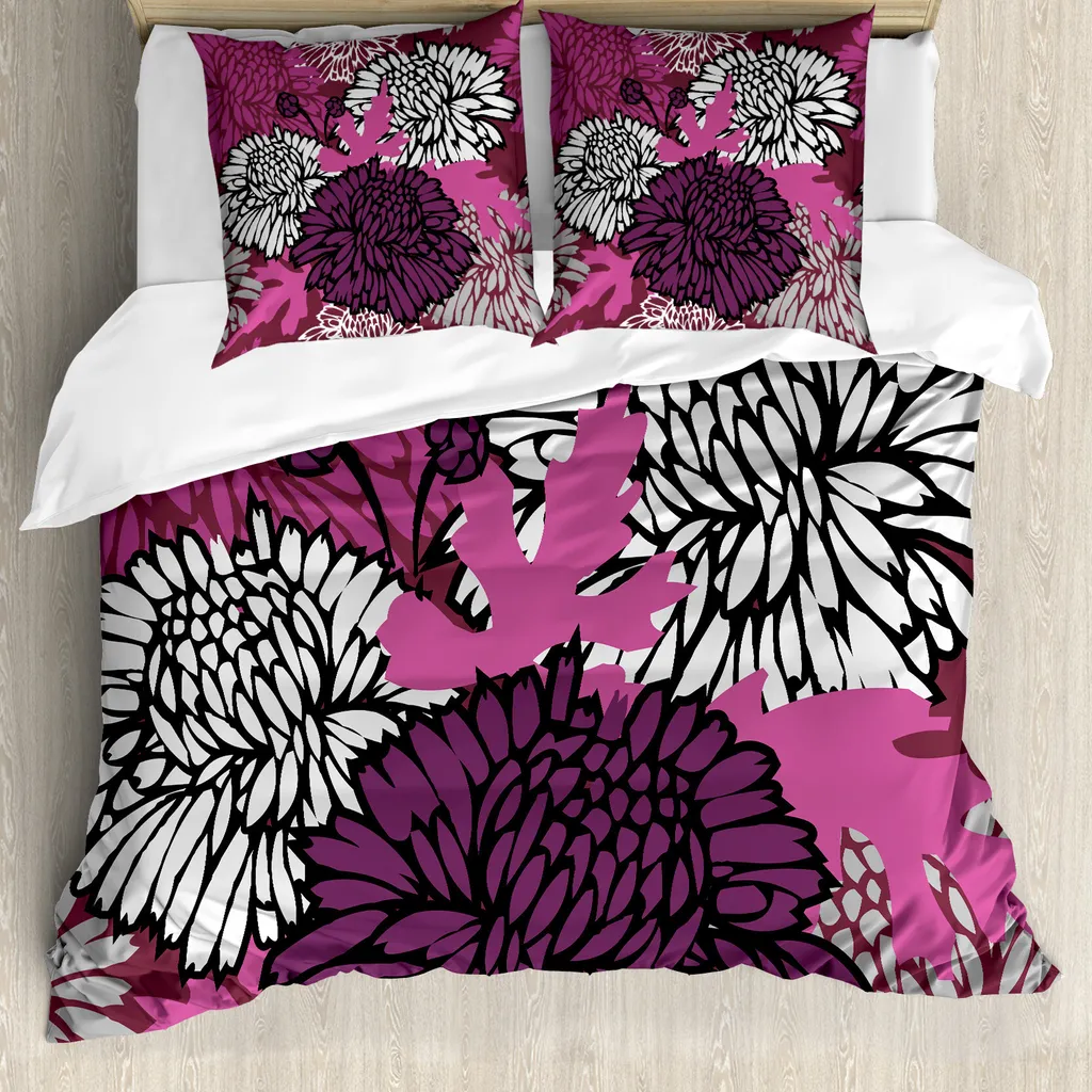 Housse de Couette Anti-Acariens Dahlie ABAKUHAUS 155x220 Rose