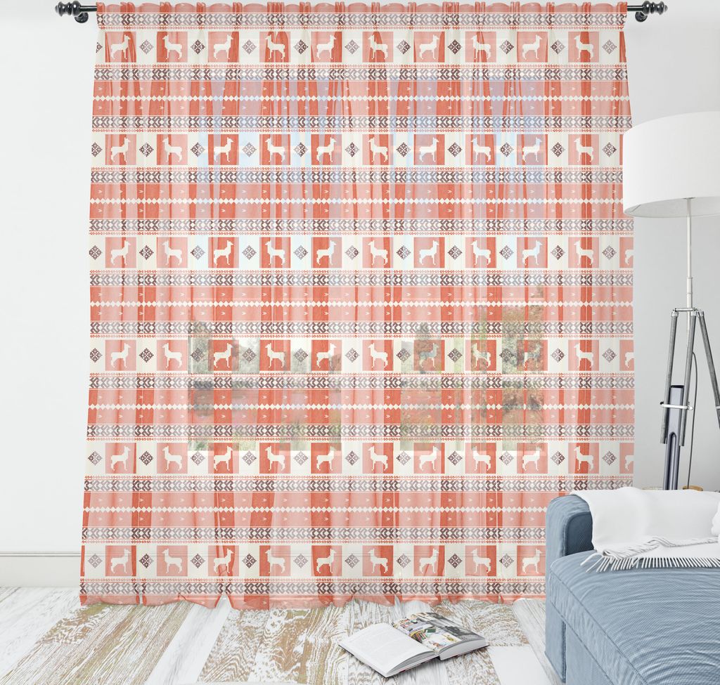 ABAKUHAUS Ethnisch Wandteppich, Südamerikanisch Traditionelle Verzierungen mit Lama und Folk Motive, Wohnzimmer Schlafzimmer seidiges Satin Wandt...