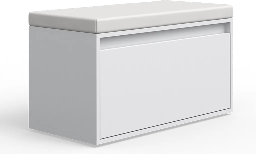 Banc de rangement chaussures Vicco Iker Blanc 80x45cm structure solide