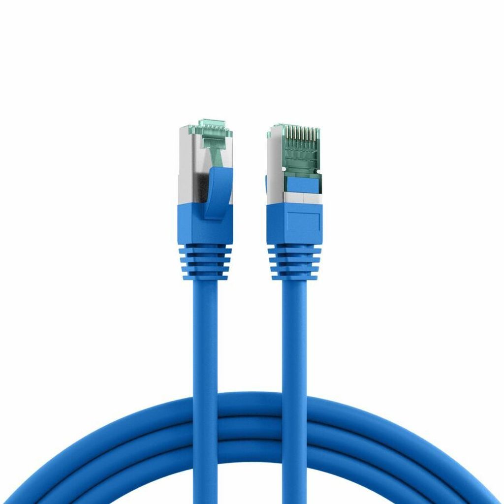 EFB RJ45 Patchkabel S/FTP Cat6A LSZH Blau Laenge 15m 4x2xAWG27/7 nach TIA/EIA568B geschirmt Uebertragungsstandards 10Gbit