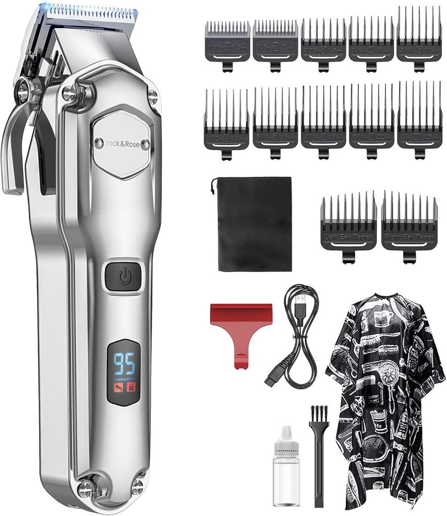 Haarschneidemaschine,Kabellos profi Haarschneider,IPX7 Wasserdicht elektrischer Friseur Rasierer,USB wiederaufladbar Haar und Bartschneider für M...