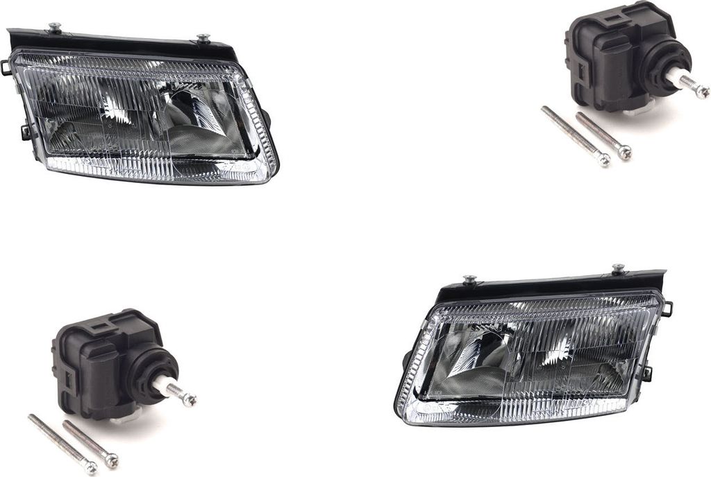 Johns, Scheinwerfer passend für VW Passat Satz Limo Variant LR 96 - 00 m. Stellmotor 1H0941295E 1H0941295C 4A0941295 3B0941017R 3B0941017K 3B0941018R