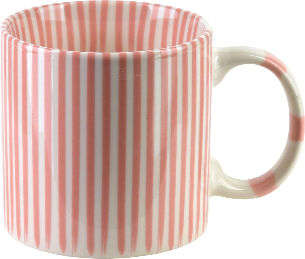 Becher Porzellan Mondex Ronnie 9x13x9 cm Rosa/Weiß 1 Stück
