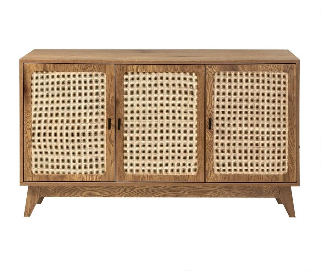 CALICOSY - Buffet 3 portes cannage en rotin naturel L120 cm Image du produit 