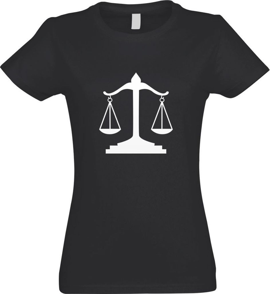 Kiwistar - T-Shirt tailliert - Damen - Graphit - Waage Gericht Anwalt Justitia - mit Motiv Bedruckt - Funshirt Design - Sport - Freizeit - Damen - XL