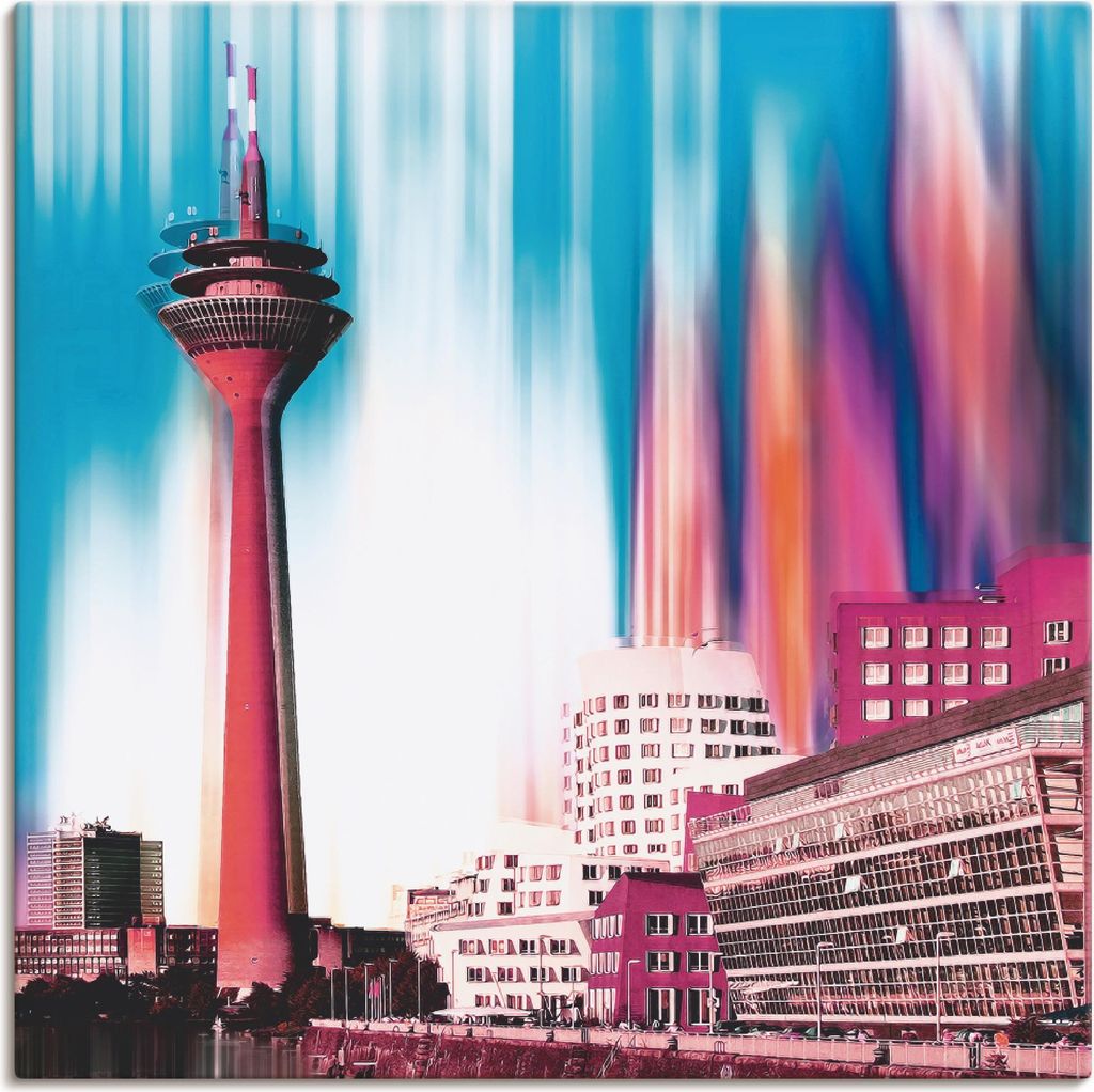 ARTland Leinwandbild Düsseldorf Skyline Collage I Größe: 40x40 cm