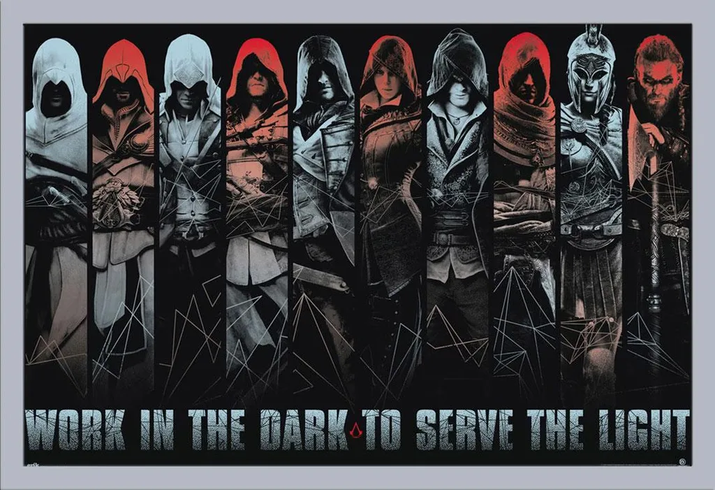 Regalo Assassin's Creed: Poster Work in the Dark + Cornice Argento