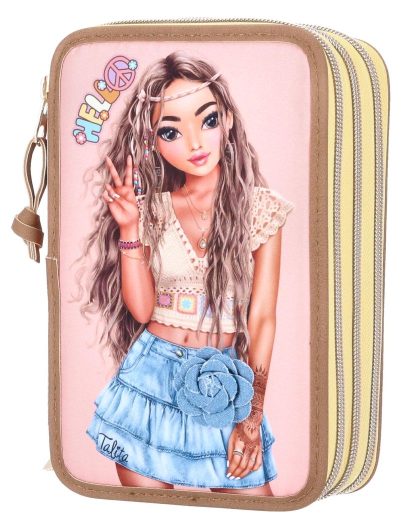 Depesche 12378 TOPModel 3-Fach Federtasche Hippie Heart Produktbild 