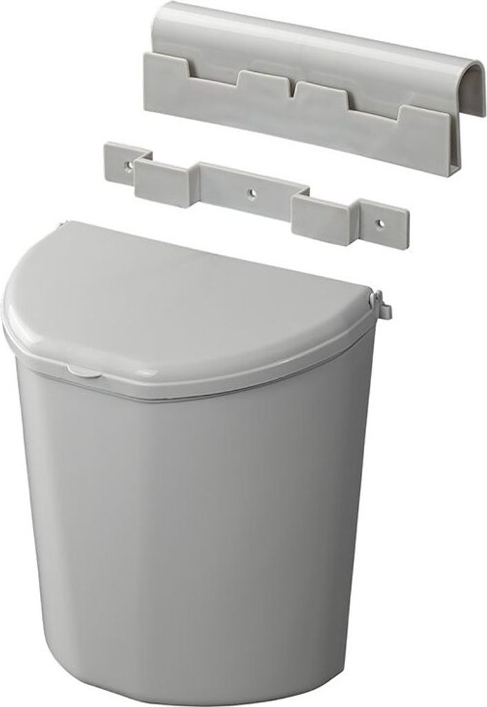 Abfalleimer XL 10 Liter grau | + Halterung | kompaktes Maß Produktbild 