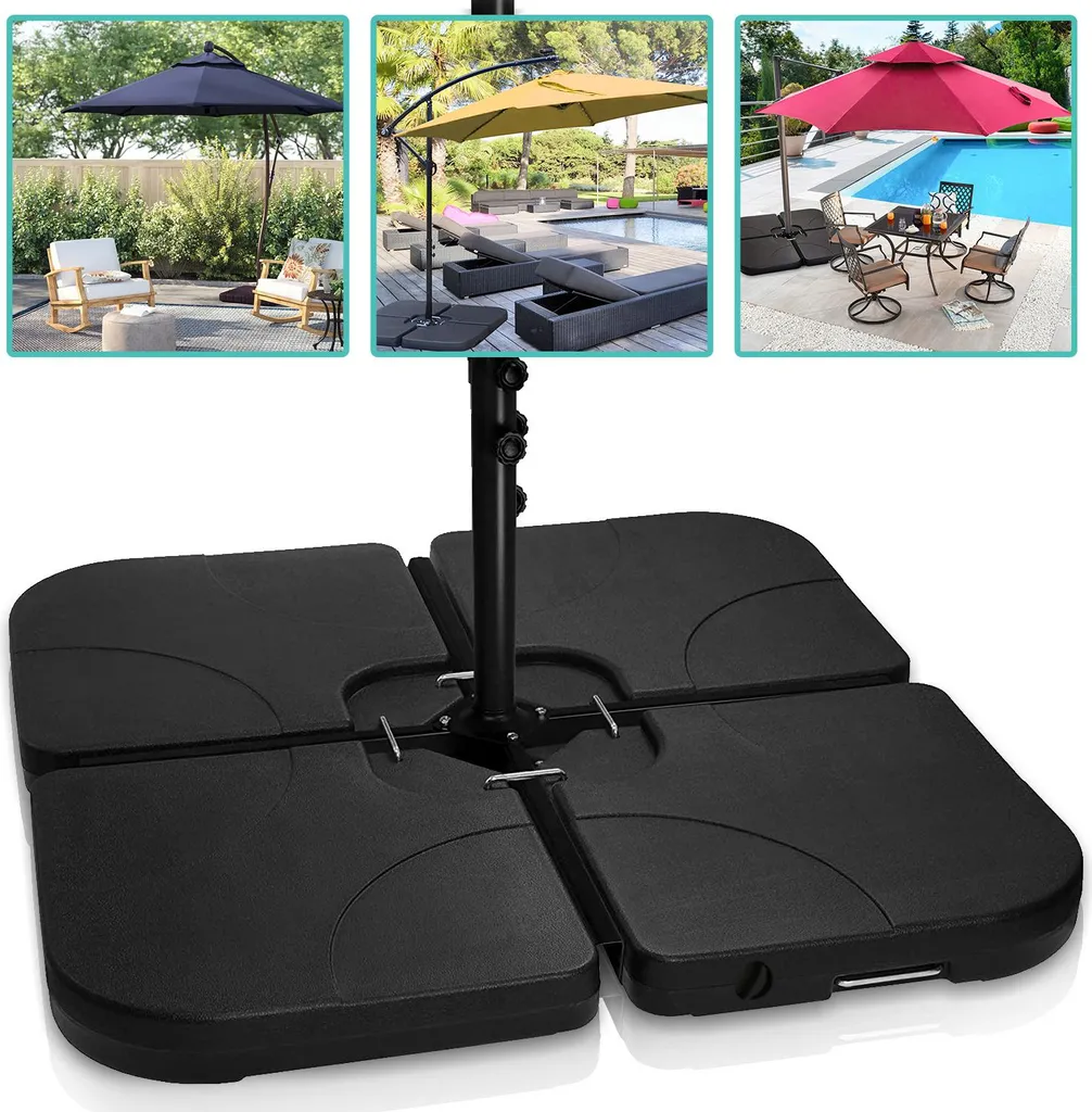 Arredamento da giardino vidaXL Base per Parasole Nera Quadrata 11kg