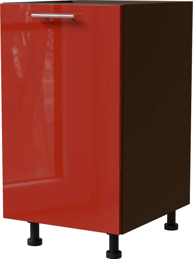 Küchenunterschrank BRERRA 45x82cm lackiert Farbe wählbar BR-D1D/45,RAL 3002 karminrot Hochglanz,lava