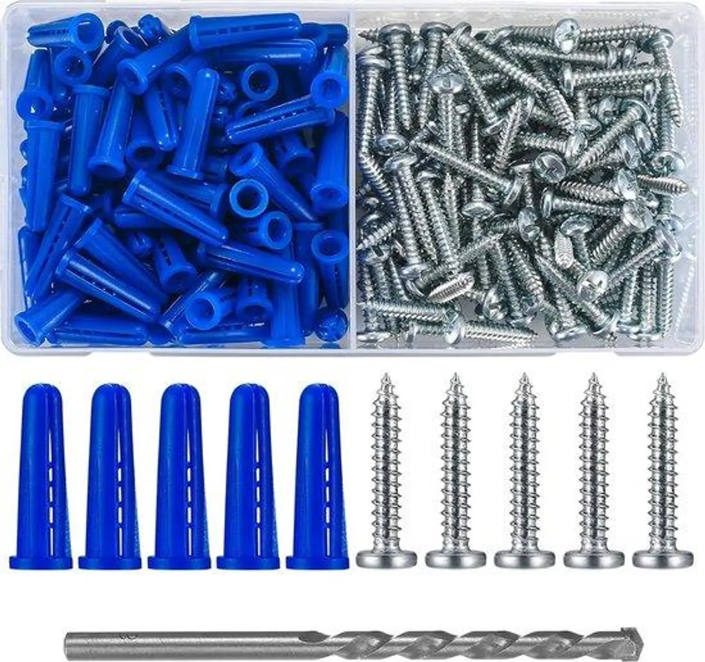 Assortiment vis et chevilles pour fixer vos étagères sur plâtre et bois