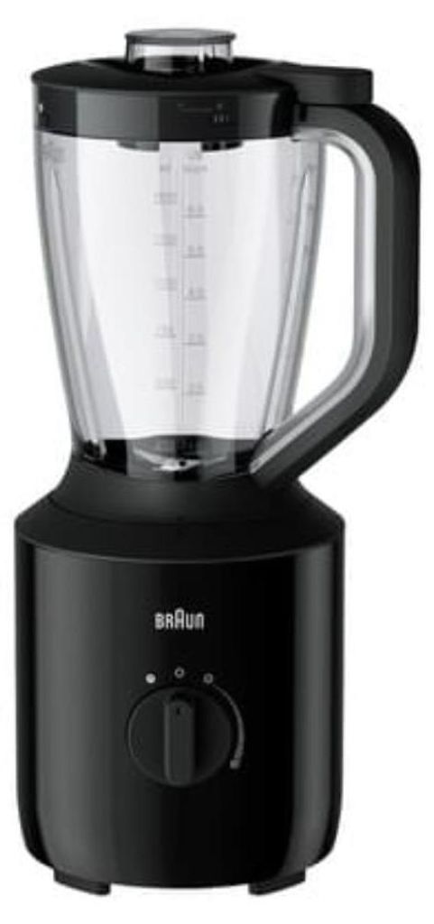 A black Braun stand mixer is shown against a white background.