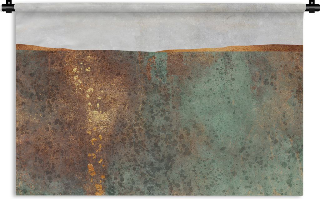 MuchoWow Wandteppich Wandbehang Abstrakt - Luxus - Gold 150x100 cm Tapisserie Dekoration Wandtuch - Waschbar - Tapisserien - Wand-Decke