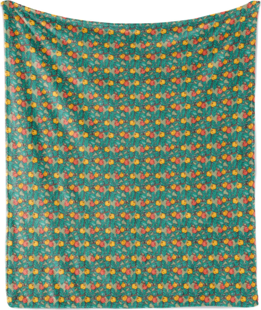 Plaid ABAKUHAUS 175x230 cm - Morbida Flanella Estiva Ramo di Melo
