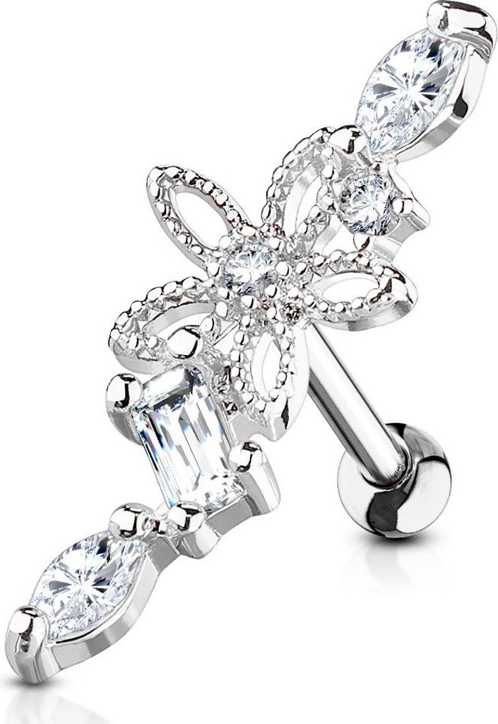 Helix Piercing Barbell Blume Klar