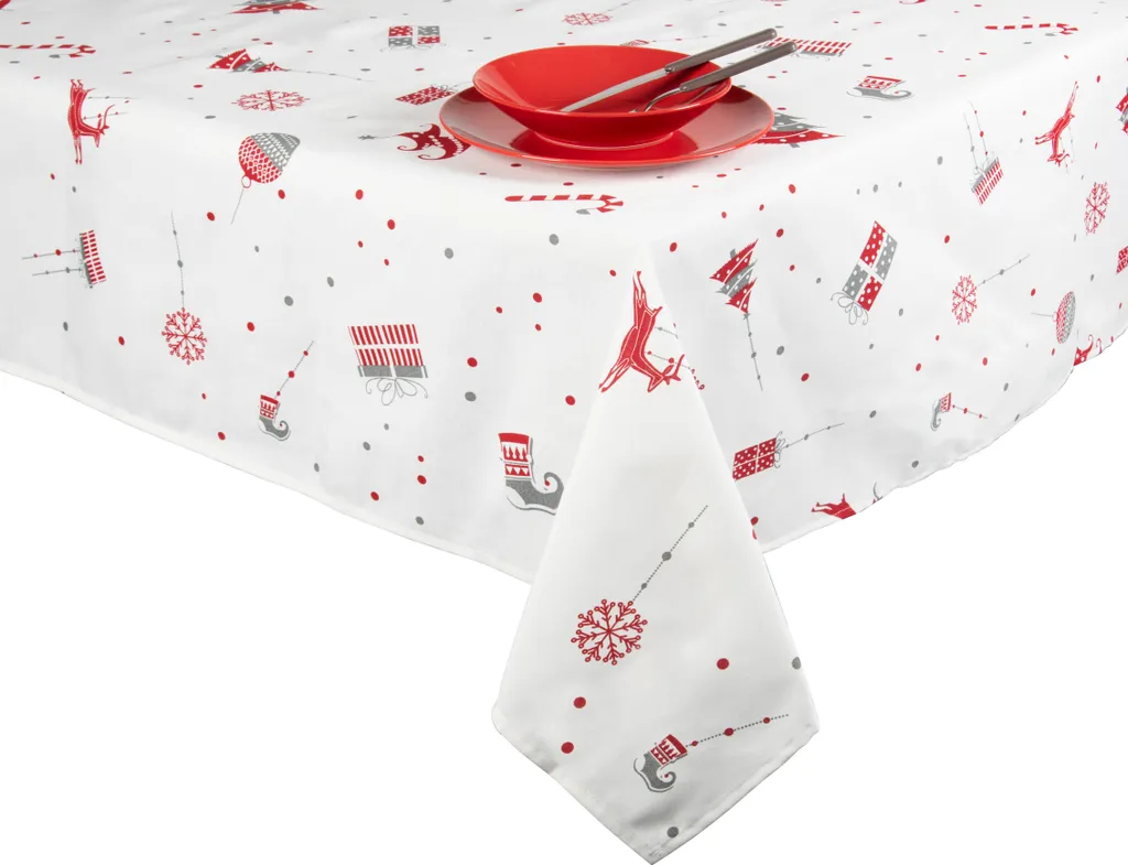 Tovaglia Natalizia Excelsa 140x180 Cotone - Design Merry Christmas