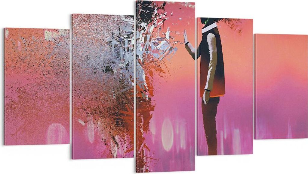 Bild auf Leinwand - Leinwandbild - Mann modern - 160x85cm - Wand Bild - Wanddeko - Wandbilder - Leinwanddruck - Bilder - Kunstdruck - Wanddekoratio...