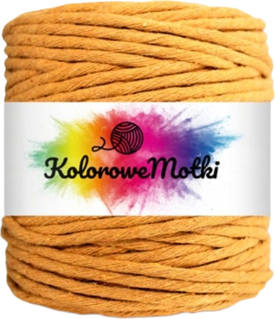 Makramee Garn 5mm 100m Senf | Große Rolle, Naturliche Stark, Baumwollgarn Baumwollschnur, Perfekt für Basteln