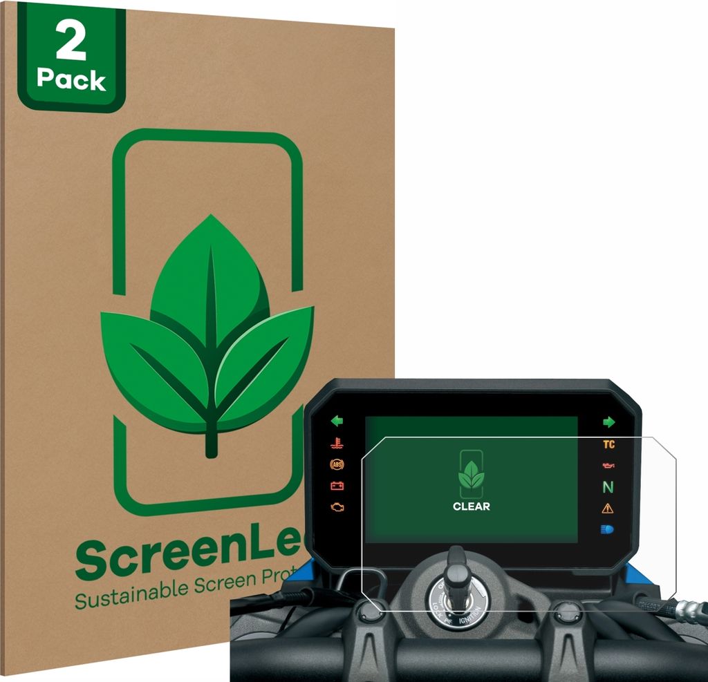 2x ScreenLeaf Schutzfolie für Suzuki GSX-8S 2023 nachhaltiger Displayschutz Display Schutz Folie Klar Transparent