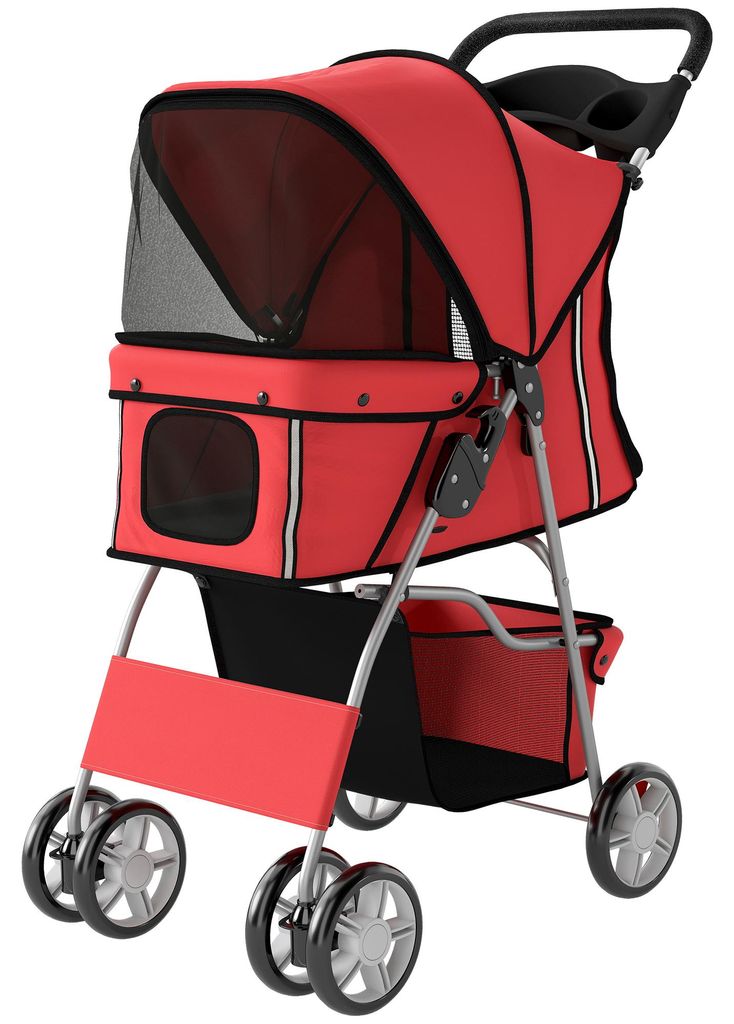PawHut hondenwagen, inklapbare kattenbuggy, geschikt tot 10 Productafbeelding 
