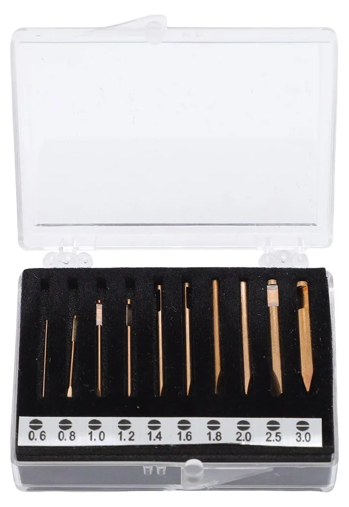Jeu de 10 embouts de tournevis en laiton fente pour montre et lunettes