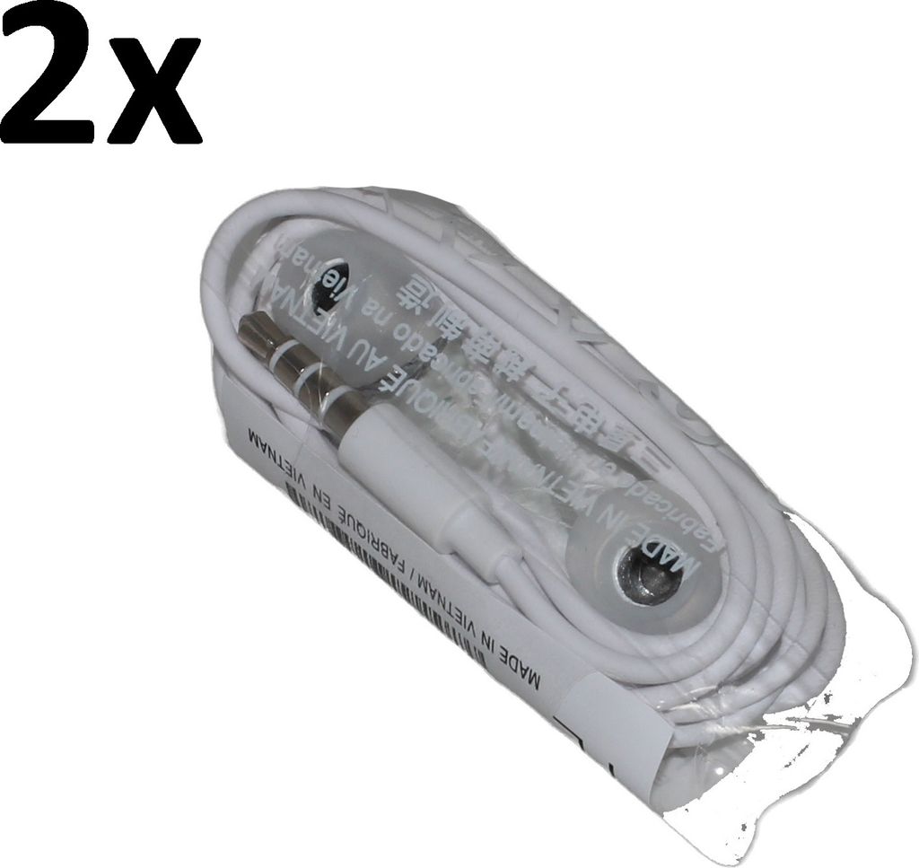 2x Kopfhörer für Original Samsung Galaxy S4 Active I9295 weiß white In-Ear earphone Headset Ohrhörer 3,5mm Stereo Sound 64 + Hakai Pad
