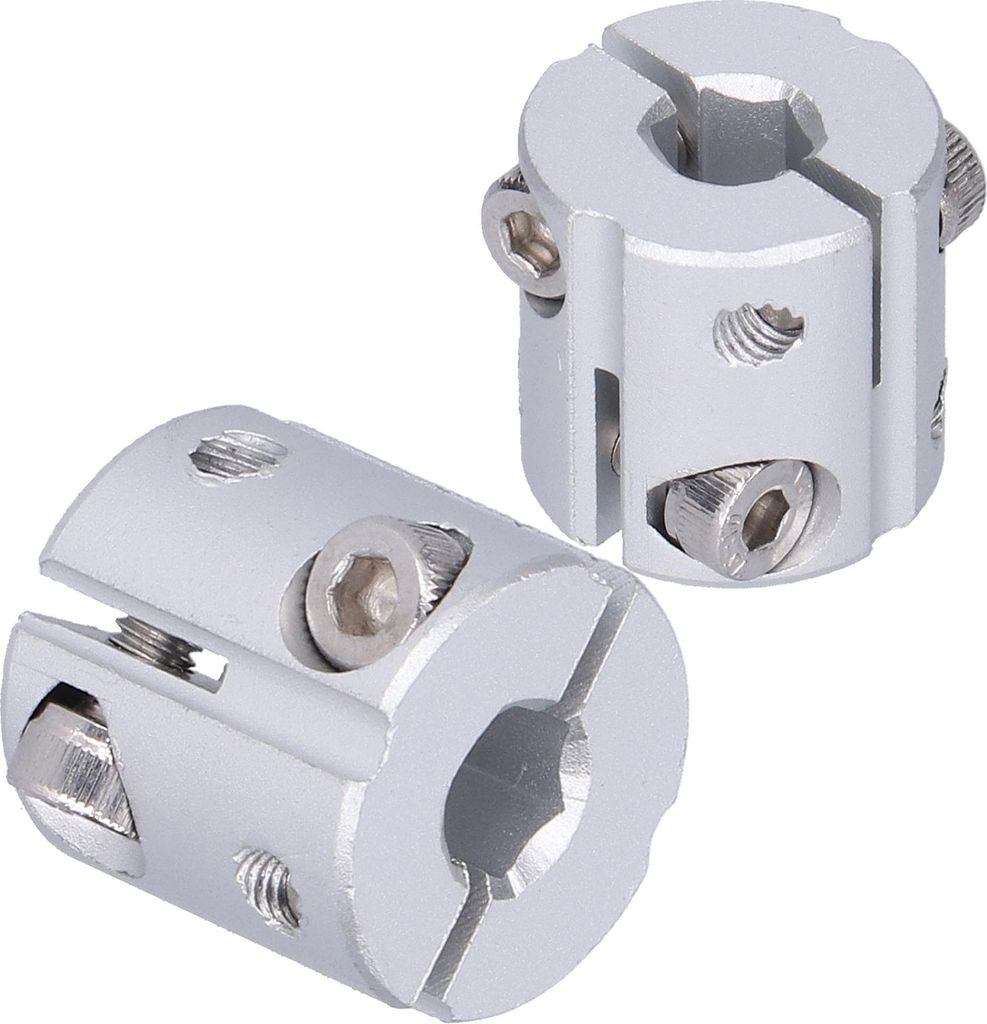 2 Stück Wellenkupplung aus Aluminiumlegierung mit Sechskantloch, hochbelastbar, flexibel, zum Verbinden von Teilen, 8 mm auf 8 mm