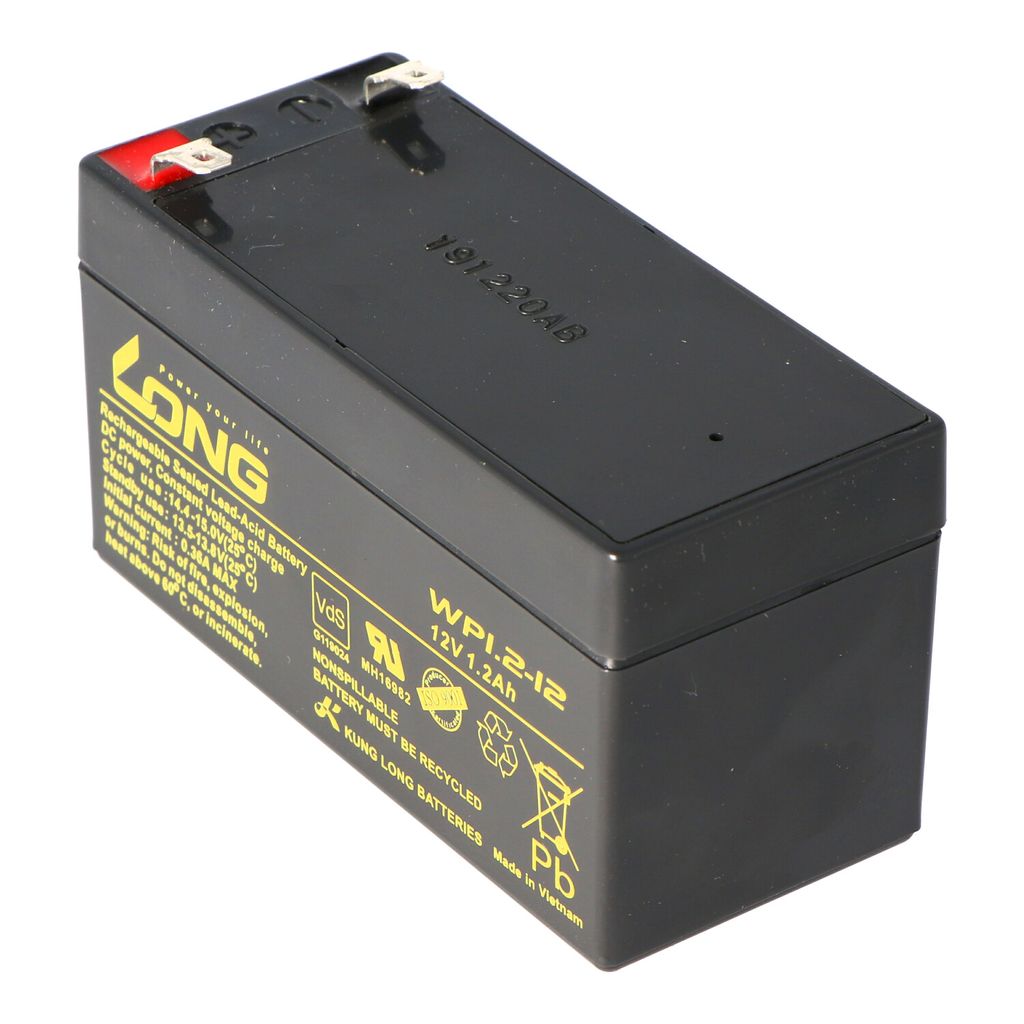 Kung Long WP1.2-12, 12Volt, 1.2Ah VDS G104002, Faston 4,8mm Produktbild 