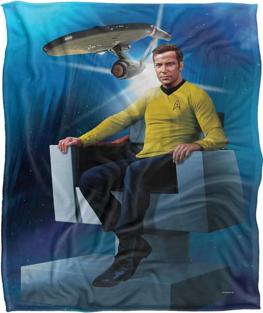 Couverture Star Trek Captain's Chair Supersoft TV23641 Bleu Marine