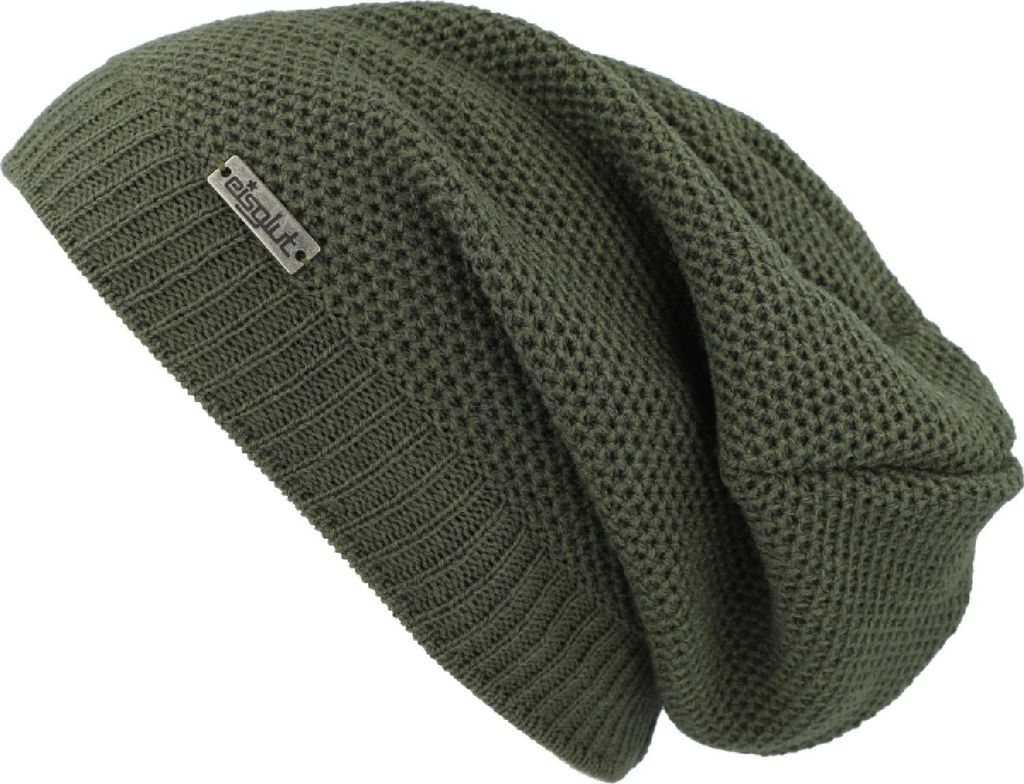 Eisglut Strick-Beanie Zina mit Fleece-Innenband in oliv