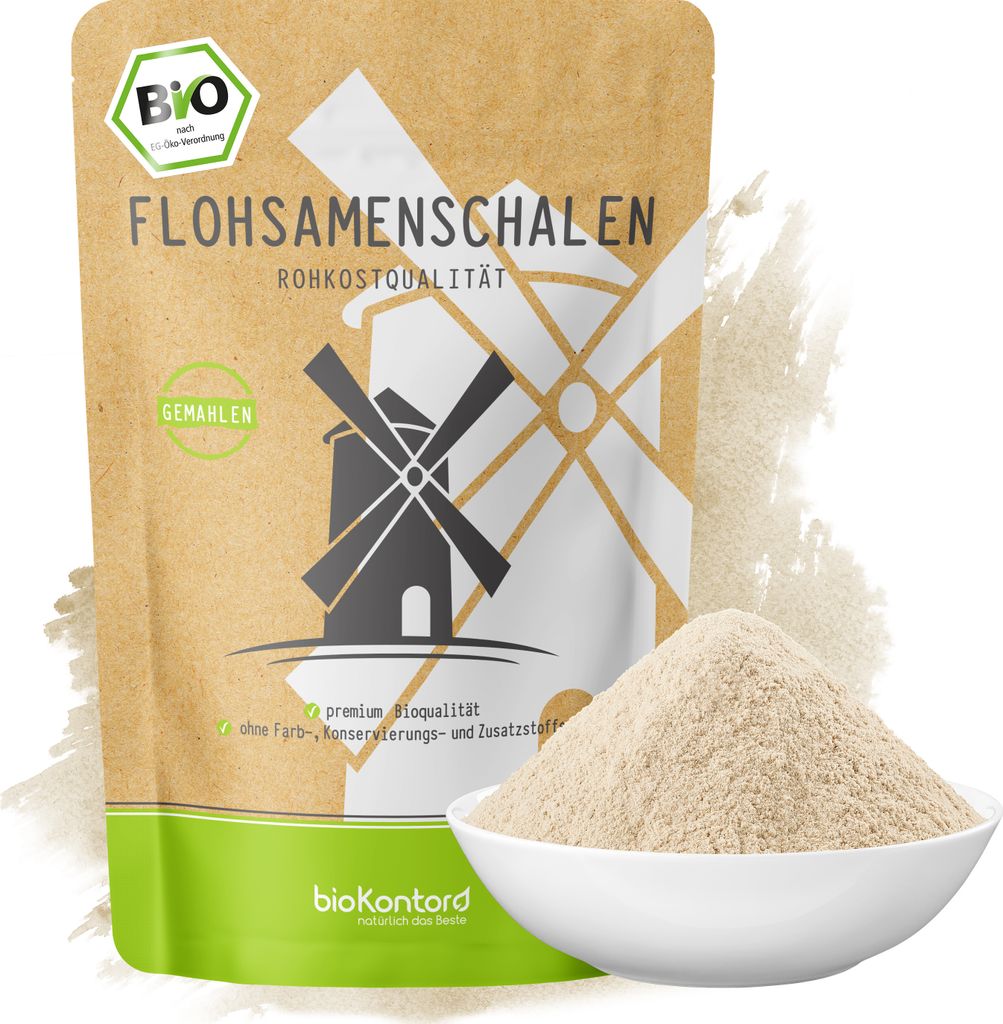 Flohsamenschalen gemahlen 500 g I 99% Reinheit I Produktbild