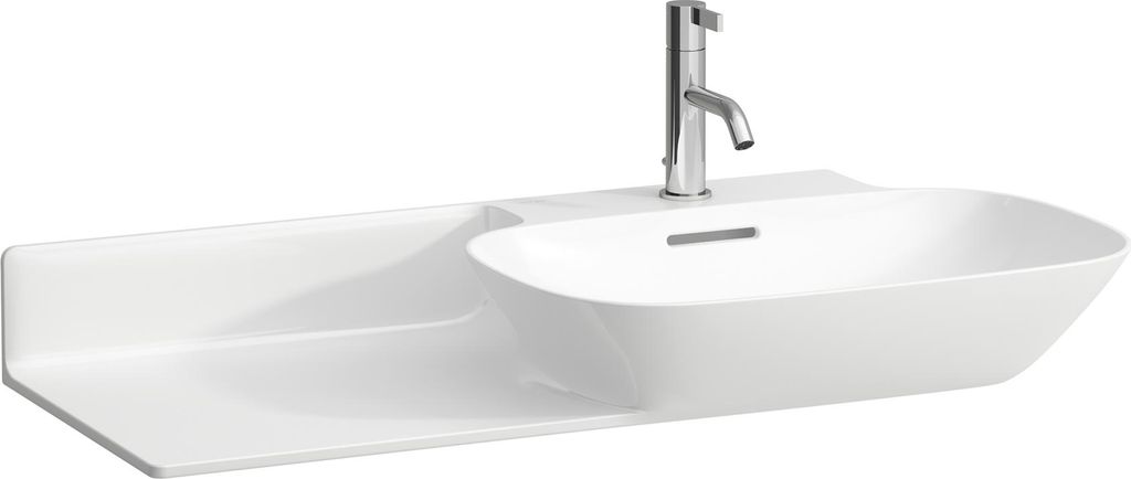 LAUFEN INO Waschtisch, 1 Hahnloch, mit Überlauf, Keramikablage links, 900x450mm, H8133010001041