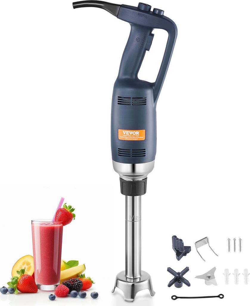 VEVOR Kommerzieller Stabmixer, 350 W Hochleistungs-Handmixer, 10 Zoll stufenloser Mixer mit variabler Geschwindigkeit und Edelstahlklinge, tragbare...