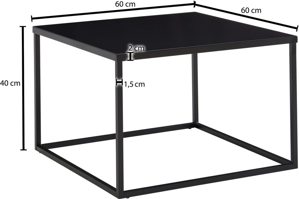 Couchtisch FineBuy Sofatisch 60x60x40 cm Metall Produktbild 3