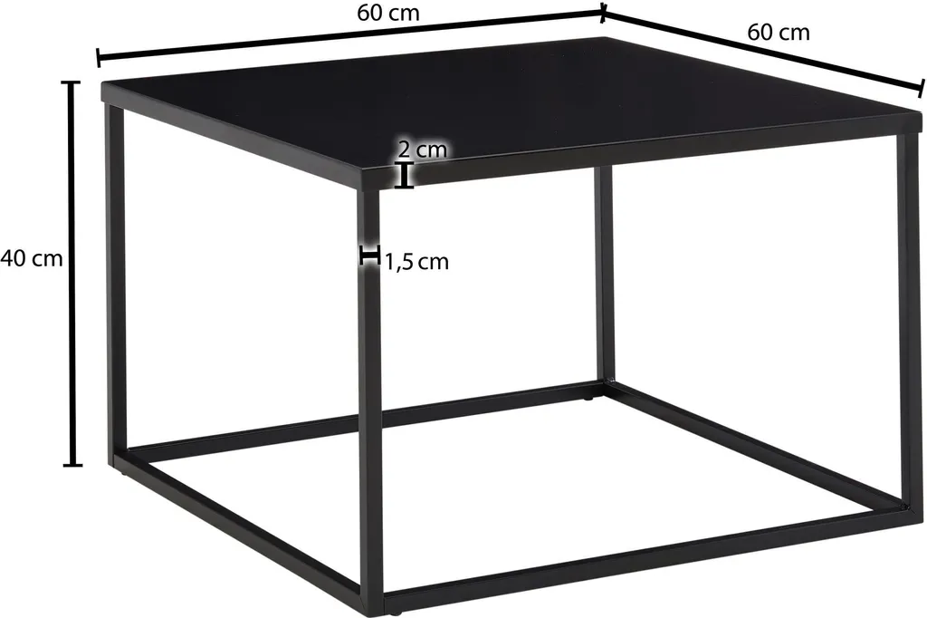 Table de Salon Carrée en Aluminium Noir 60cm - Mobilier de Design Chic
