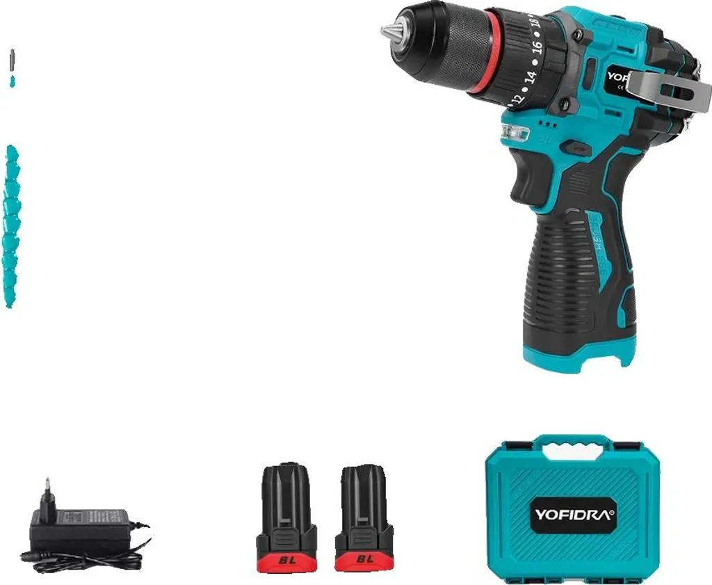 Perforateur Burineur Multifonction 3 en 1, Moteur Induction, 2 Accus Li-ion