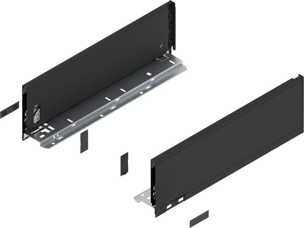 BLUM LEGRABOX pure Zarge Höhe K, NL 400, Carbonschwarz-matt