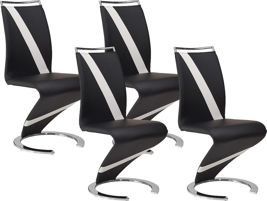 4er Set TWIZY Stühle - Lederähnliches Material schwarz + Produktbild 