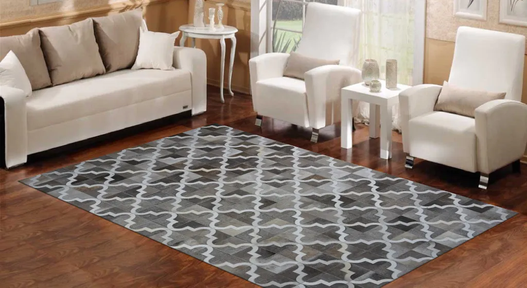 Tapis gris Sao Paulo Chain 120x180 cm - Texture douce et entretien facile