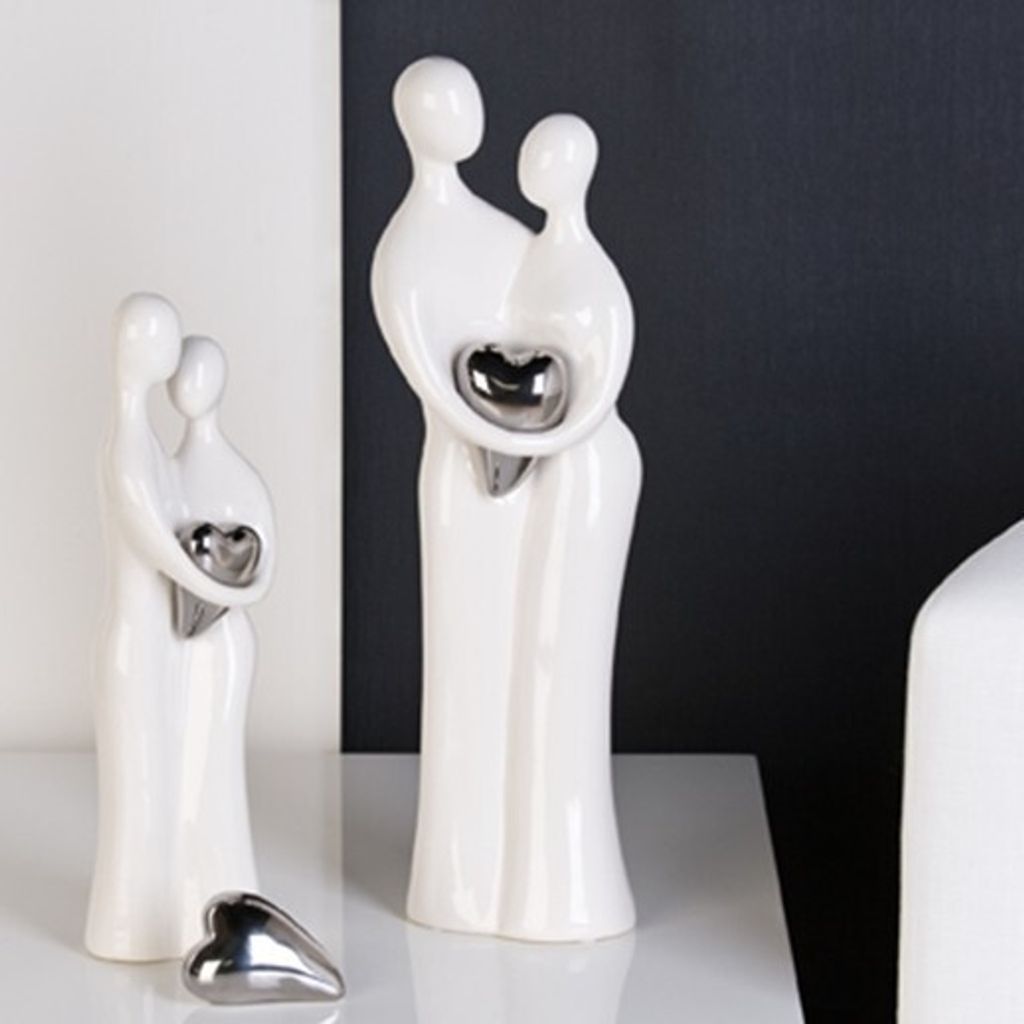 Skulptur Paar mit Herz aus Keramik 51 cm Kunst Art Figur Produktbild 