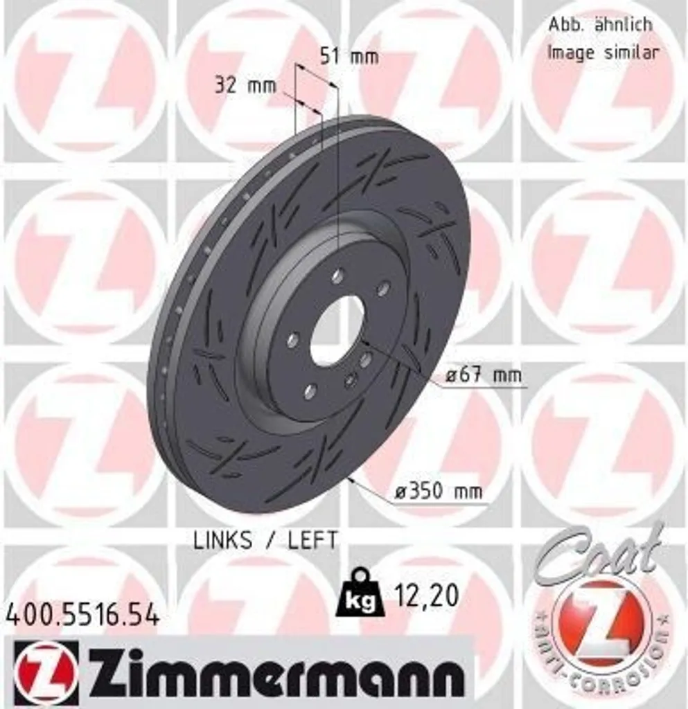 Supprimer les vibrations au freinage : Disque Zimmermann Mercedes Classe A W176