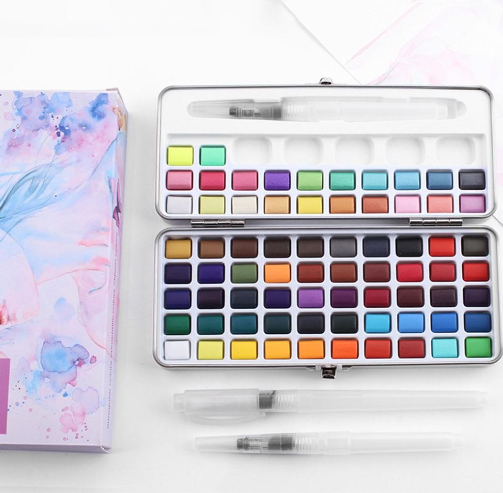 72 Aquarellfarben-Set, tragbares Kunst-Aquarell für Kinder, Anfänger, Profis