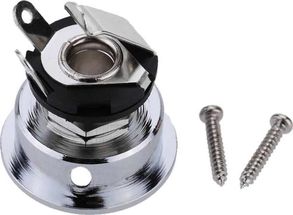 YDuupxe E -Gitarrenstecker 6,35 Mm Jack Plate Metal Ersatz mit Sockel fr Telecaster Musiker Instrumenten Zubeh?r Gitarrenteile Chrome Output Plate ...