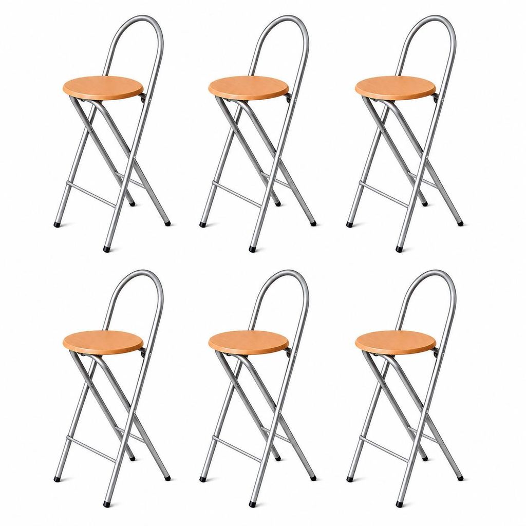 KMH® Sgabello Bill Set 6, pieghevole, schienale & pedana – Immagine del prodotto 