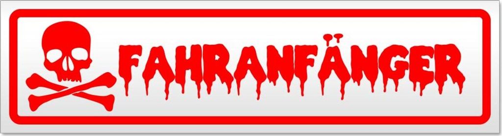 Fahranfänger Totenkopf Magnetschild Schild magnetisch